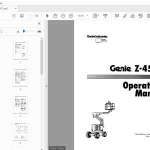 Genie Z-45/22 Operator's Manual 32921 PDF