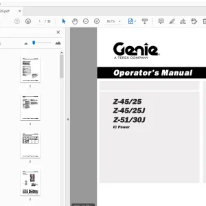 Genie Z-45/25 Z-45/25J Z-51/30J IC Power Operator's Manual 227126 - PDF