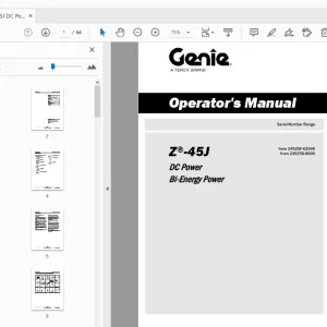 Genie Z-45J DC Power Bi-Energy Power Operator's Manual - PDF DOWNLOAD