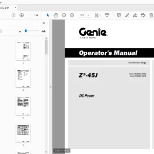 Genie Z-45J DC Power Operator's Manual 1297032 - PDF DOWNLOAD