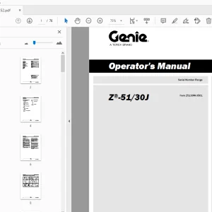 Genie Z-51/30J Operator's Manual 1305352 - PDF DOWNLOAD