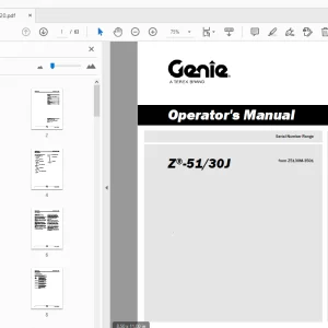 Genie Z-51/30J Operator's Manual 1313420 - PDF DOWNLOAD