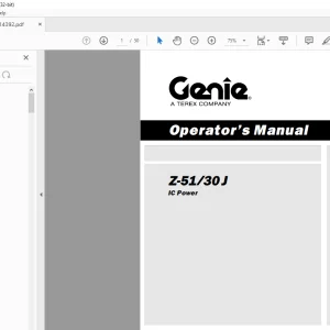 Genie Z-51/30J IC Power Operator's Manual 114392 - PDF DOWNLOAD