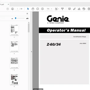 Genie Z-60/34 Operator's Manual 133541 - PDF DOWNLOAD