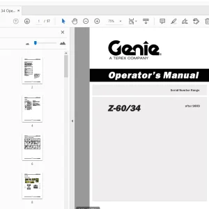 Genie Z-60/34 Operator's Manual 133542 - PDF DOWNLOAD