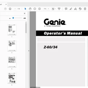 Genie Z-60/34 Operator's Manual 226480 - PDF DOWNLOAD