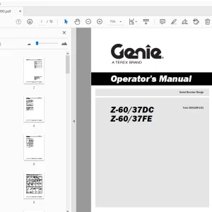 Genie Z-60/37DC Z-60/37FE Operator's Manual 1270490 - PDF DOWNLOAD