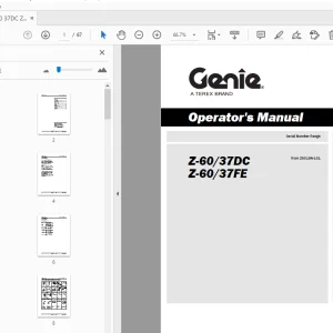 Genie Z-60/37DC Z-60/37FE Operator's Manual 1270491 - PDF DOWNLOAD