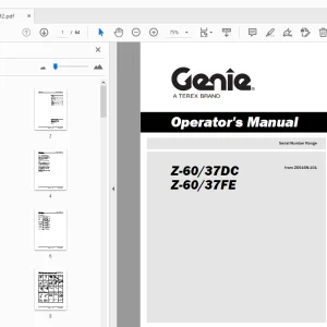 Genie Z-60/37DC Z-60/37FE Operator's Manual 1270492 - PDF DOWNLOAD