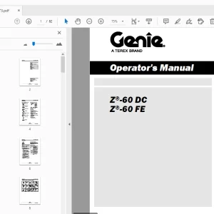 Genie Z-60 DC Z-60 FE Operator's Manual 1292373 - PDF DOWNLOAD