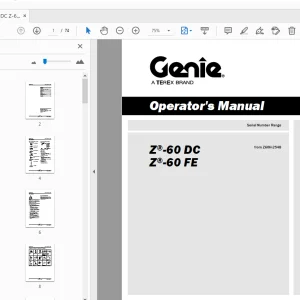 Genie Z-60 DC Z-60 FE Operator's Manual 1307262 - PDF DOWNLOAD