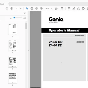 Genie Z-60 DC Z-60 FE Operator's Manual 1312305 - PDF DOWNLOAD