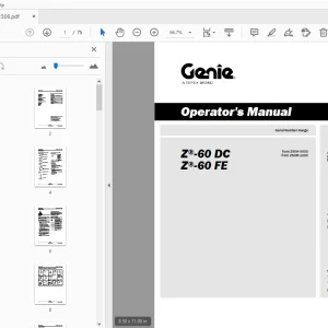 Genie Z-60 DC Z-60 FE Operator's Manual 1312306 - PDF DOWNLOAD