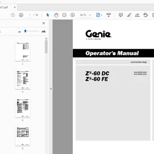 Genie Z-60 DC Z-60 FE Operator's Manual 1312307 - PDF DOWNLOAD
