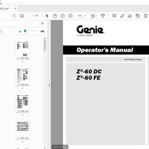 Genie Z-60 DC Z-60 FE Operator's Manual 1315862 - PDF DOWNLOAD