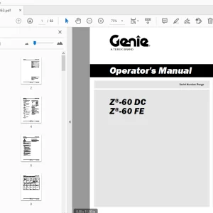 Genie Z-60 DC Z-60 FE Operator's Manual 1315863 - PDF DOWNLOAD