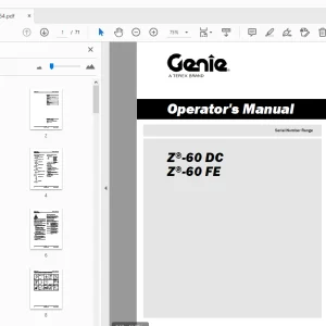 Genie Z-60 DC Z-60 FE Operator's Manual 1315864 - PDF DOWNLOAD
