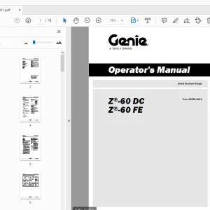 Genie Z-60 DC Z-60 FE Operator's Manual 1318181 - PDF DOWNLOAD