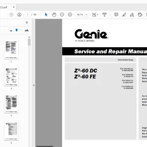 Genie Z-60 DC Z-60 FE Service & Repair Manual 1271125 - PDF
