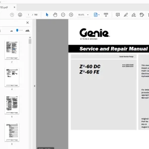 Genie Z-60 DC Z-60 FE Service & Repair Manual 1307785 - PDF DOWNLOAD