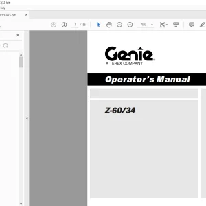 Genie Z-60/34 Operator's Manual 133083  - PDF DOWNLOAD