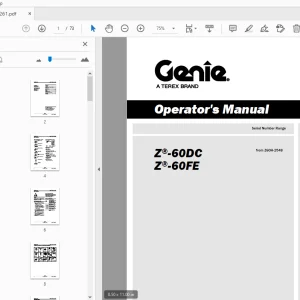 Genie Z-60DC Z-60FE Operator's Manual 1307261 - PDF DOWNLOAD