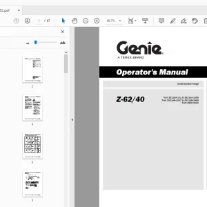 Genie Z-62/40 Operator's Manual 1257652 - PDF DOWNLOAD