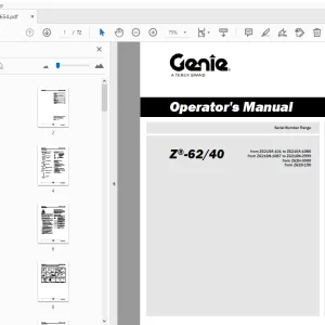 Genie Z-62/40 Operator's Manual 1257654 - PDF DOWNLOAD