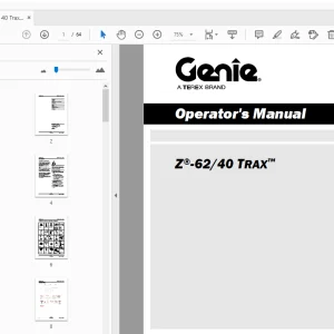 Genie Z-62/40 Trax Operator's Manual 1272873 - PDF DOWNLOAD