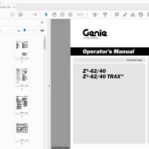 Genie Z-62/40 Z-62/40 TRAX Operator's Manual 1304187 - PDF DOWNLOAD