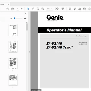 Genie Z-62/40 Z-62/40 Trax Operator's Manual 1292374 - PDF DOWNLOAD