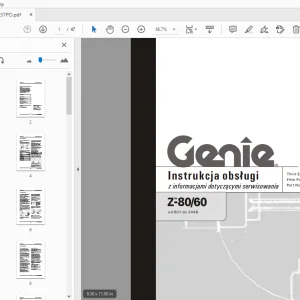 Genie Z-80/60 Instrukcja obsługi z informacjami dotyczącymi serwisowania - PDF
