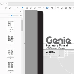 Genie Z-80/60 Operator's Manual 1000237 - PDF DOWNLOAD