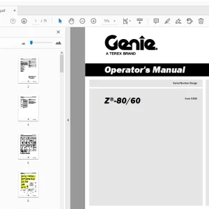 Genie Z-80/60 Operator's Manual 1258948 - PDF DOWNLOAD