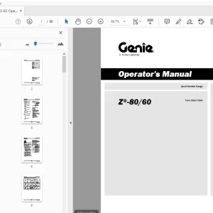 Genie Z-80/60 Operator's Manual 1294418 - PDF DOWNLOAD