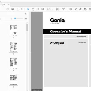 Genie Z-80/60 Operator's Manual 1305317 - PDF DOWNLOAD