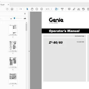 Genie Z-80/60 Operator's Manual 1305318 - PDF DOWNLOAD