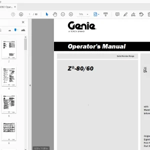 Genie Z-80/60 Operator's Manual 1318180 - PDF DOWNLOAD