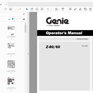 Genie Z-80/60 Operator's Manual 133093 - PDF DOWNLOAD