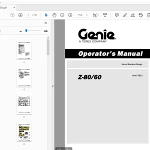 Genie Z-80/60 Operator's Manual 133539 - PDF DOWNLOAD