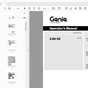 Genie Z-80/60 Operator's Manual 226482 - PDF DOWNLOAD