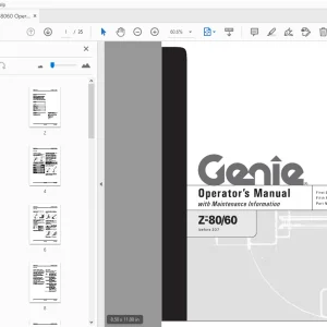 Genie Z-80/60 Operator's Manual 82258 - PDF DOWNLOAD