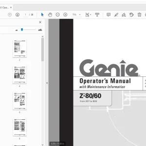 Genie Z-80/60 Operator's Manual 82578 - PDF DOWNLOAD