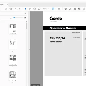 Genie ZX-135 70 With Jib-Extend Operator's Manual 1272823 - PDF
