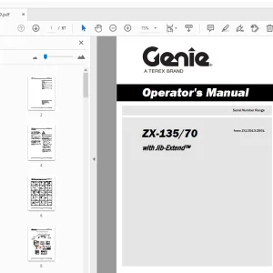 Genie ZX-135/70 With Jib-Extend Operator's Manual 160569 - PDF DOWNLOAD