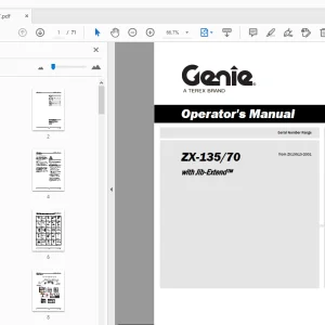 Genie ZX-135/70 with Jib-Extend Operator's Manual 160567 - PDF DOWNLOAD
