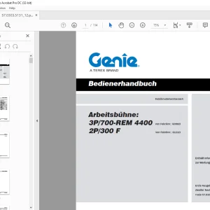 Genie lift 3P700-REM 4400 2P300 F Bedienerhandbuch 57.0303.5131