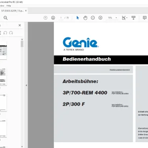 Genie lift 3P/700-REM 4400 2P/300 F Bedienerhandbuch 57.0303.5209