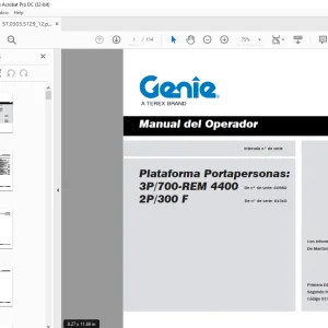 Genie lift 3P/700-REM 4400 2P/300 F Manual del Operador PDF