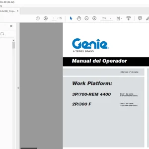 Genie lift 3P/700-REM 4400 2P/300 F Manual del Operador